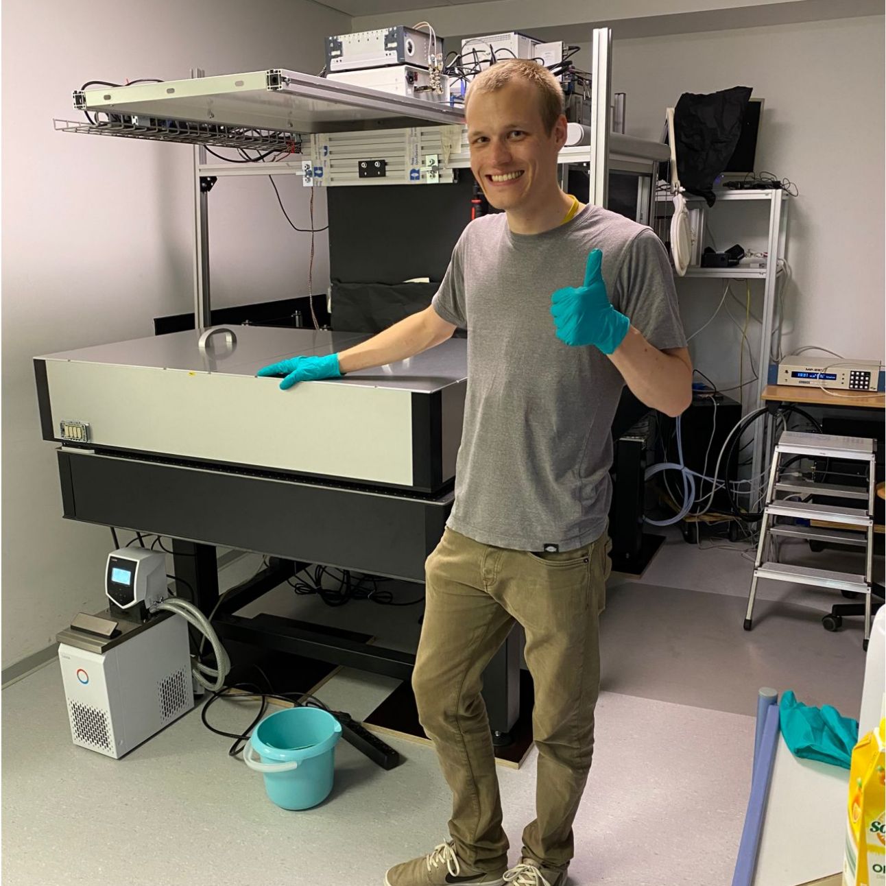 White Dwarf laser for three photon microscopy. Model WD-1300-1700 installed at a customer lab.